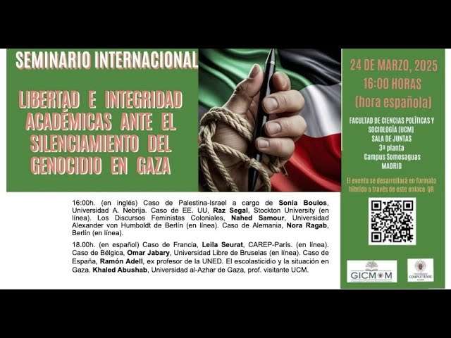 Seminario internacional: Libertad e integridad académicas ante el silenciamiento del genocidio en Gaza